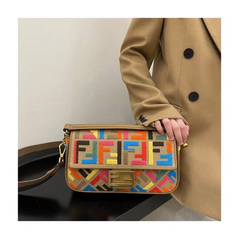 fendi multicolor ff canvas bag|Fendi roma canvas tote.